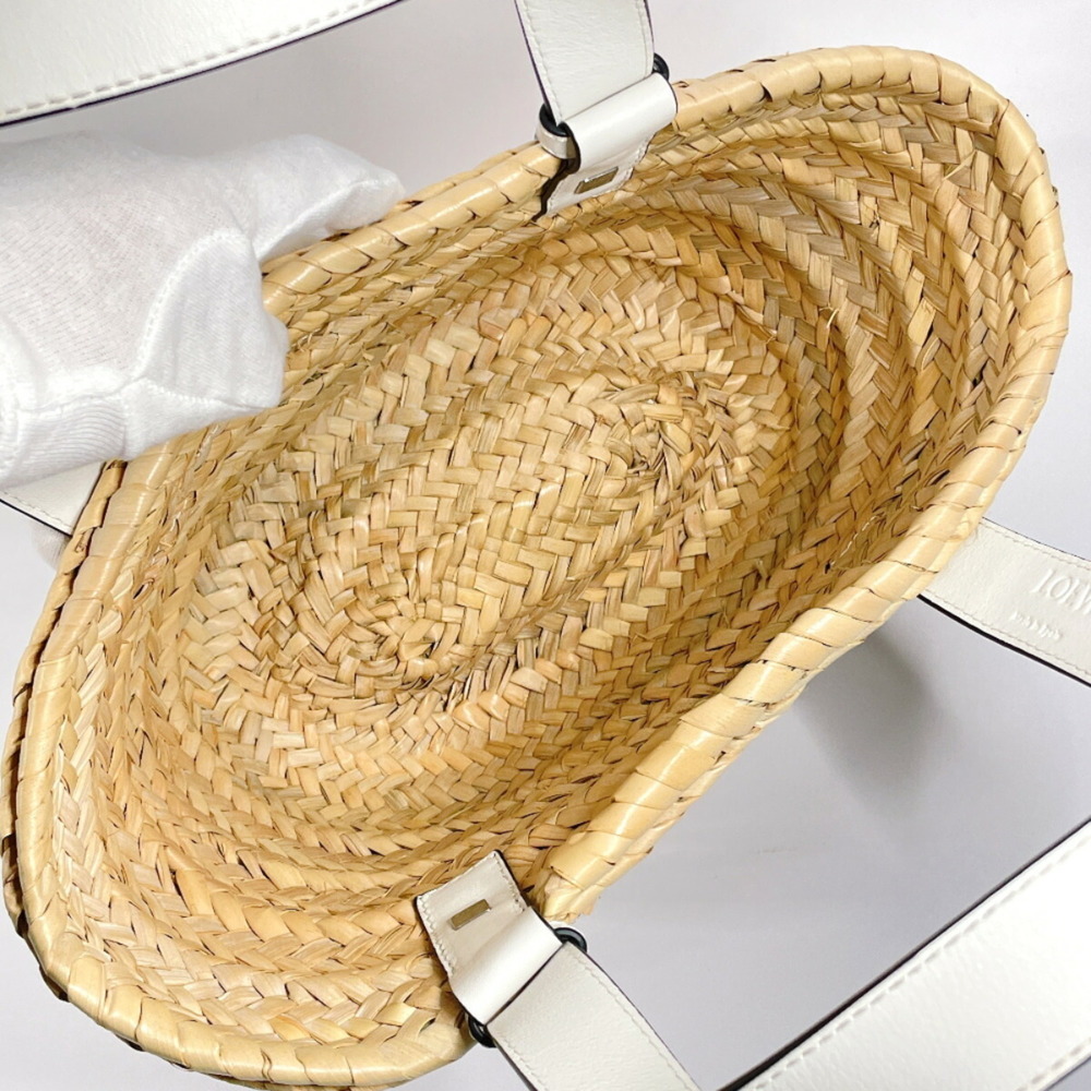 LOEWE Small Basket Bag A223S93X04 Raffia/Leather Beige Tote - Picture 8 of 10